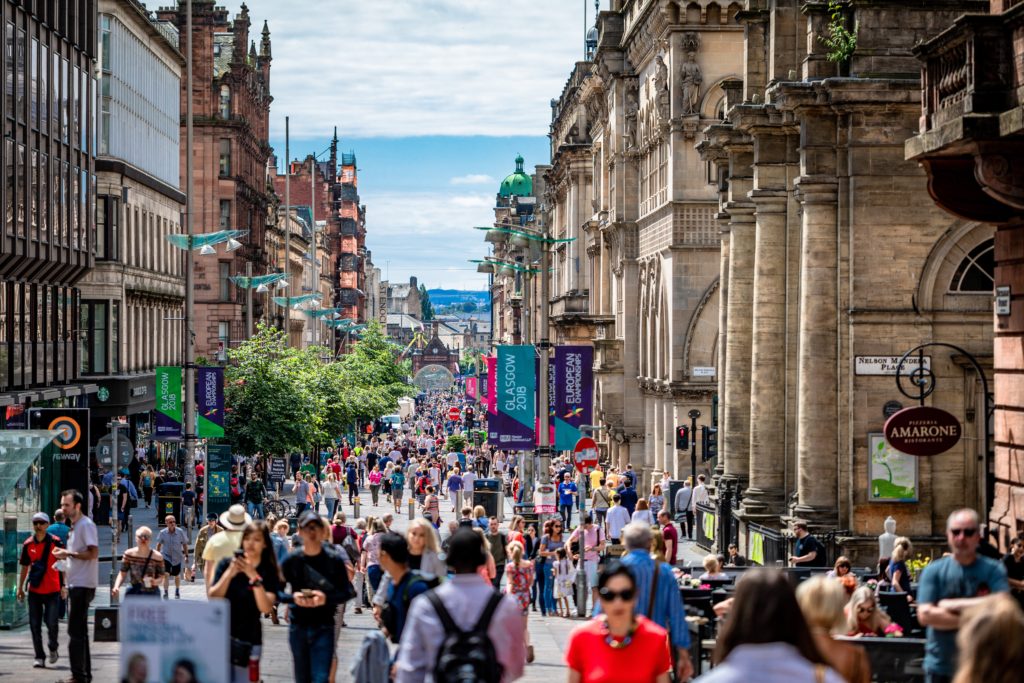 Visit Glasgow and go shopping on Buchanan street
