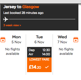 Cheap Flights Jersey to Glasgow